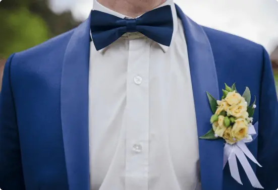 gravata borboleta e flor de bolso composição de traje. Brasil Homens